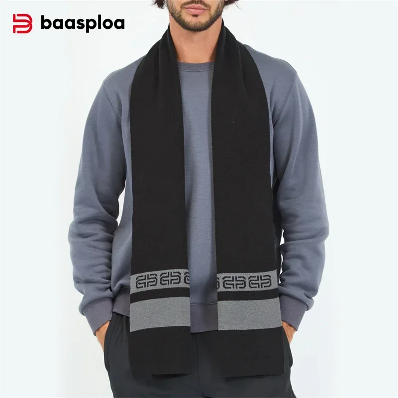 

Baasploa мужской шарф осень-зима повседневный утолщенный теплый шерстяной вязаный шейный платок унисекс модный классический лоскутный шарф шаль