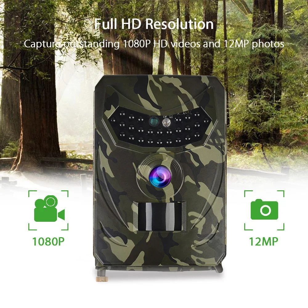 PR100 Hunting Camera Photo Trap 12MP Wildlife Trail Night Vision Thermal Imager Video Recorder for Scouting Game Monitor Ip Cam