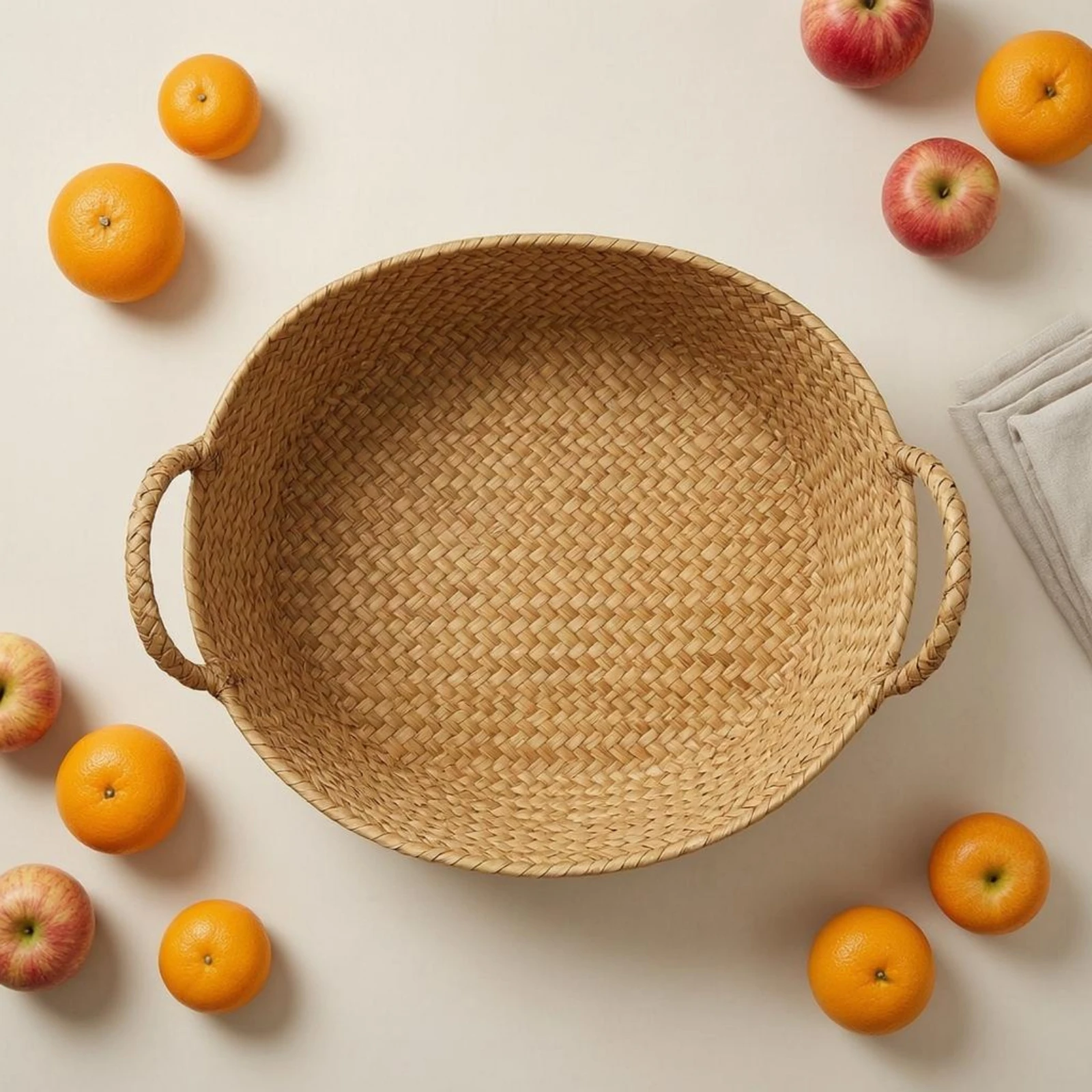 Oval Storage Basket Uncovered Top Shelf Organizer