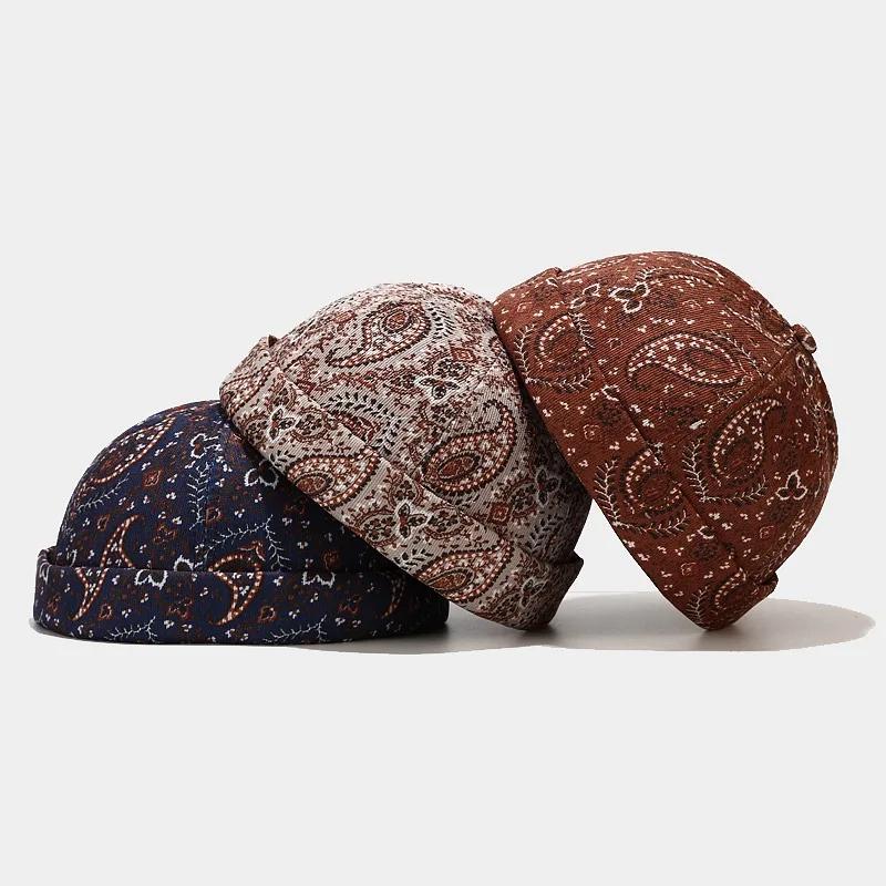 

Paisley Print Newsboy Cap - Retro Unisex Baker Boy Hat, Hipster Skullcap & Beret Style for Men Women Autumn Winter