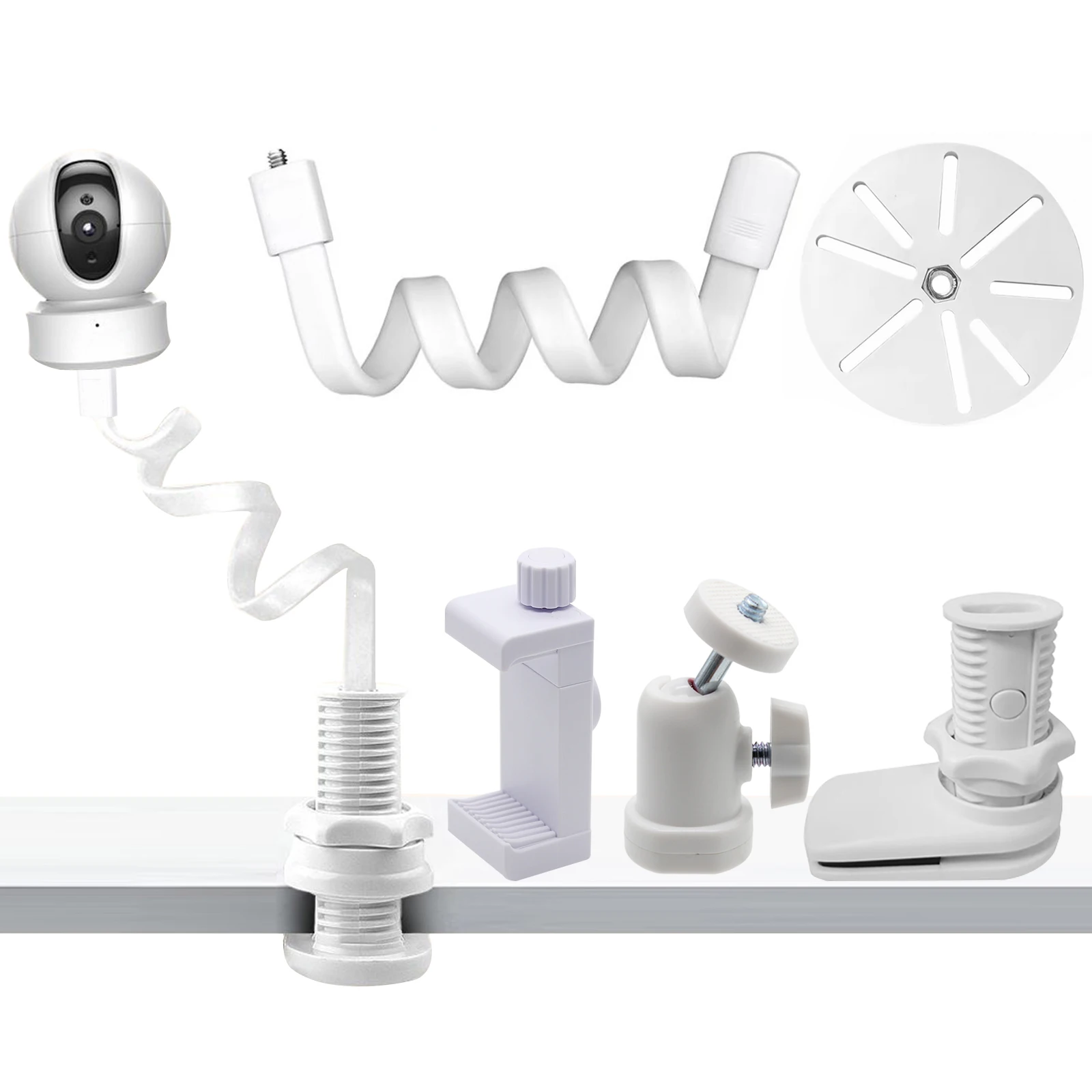5 in 1 Universal Baby Monitor Camera Gooseneck Holder Camera Bracket Mount Crib Cradle Rod Hose Holder Flexible Twist Mount