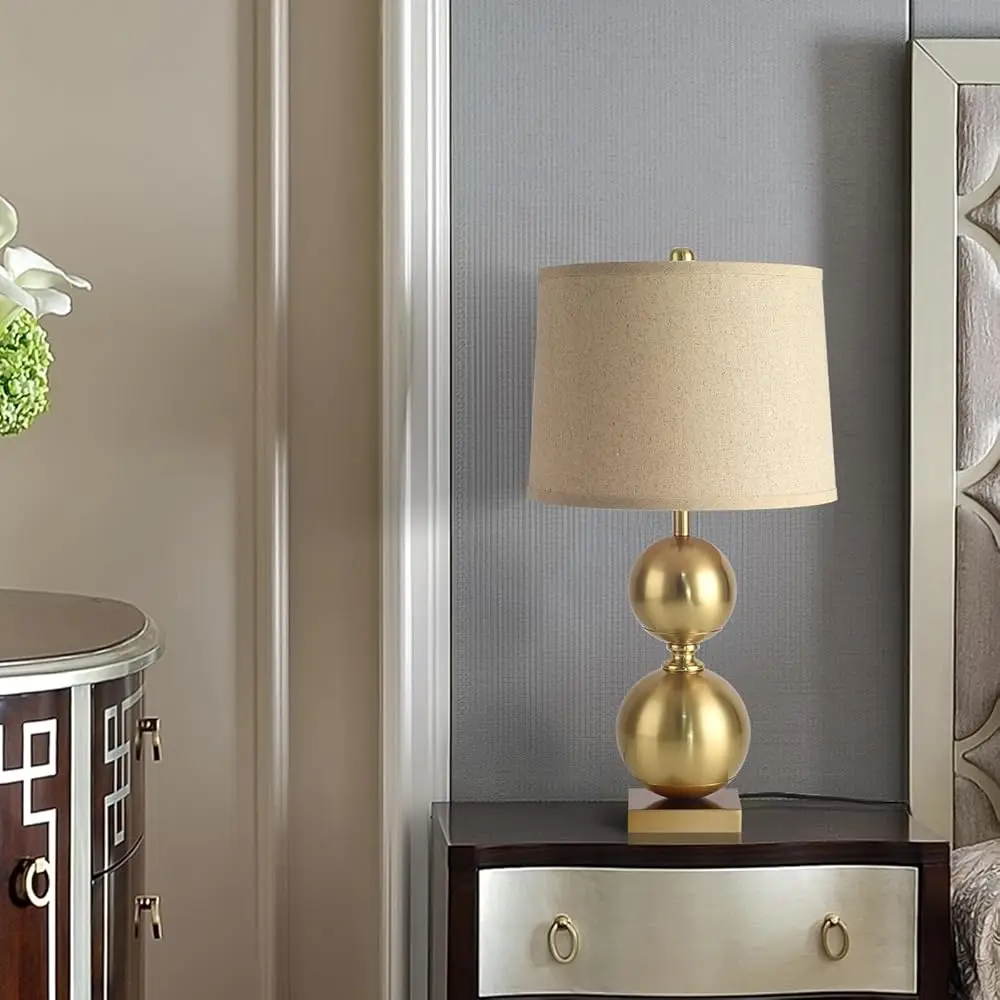 

24.8"" Gold Tall Table Lamp, Contemporary For Living Room, Gold Vase Lamp, Modern Buffet Single For Bedroom Bedside, End Table,