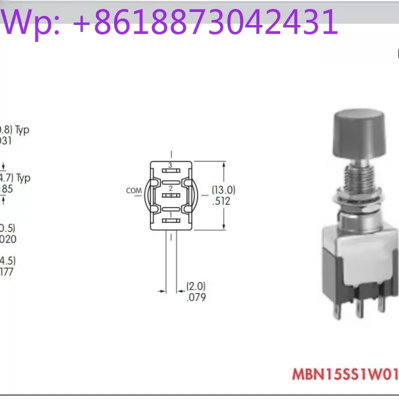 MB-N15S1WN push button switch 2-speed self-resetting MBN15SD3W01 thread 6mm IP67
