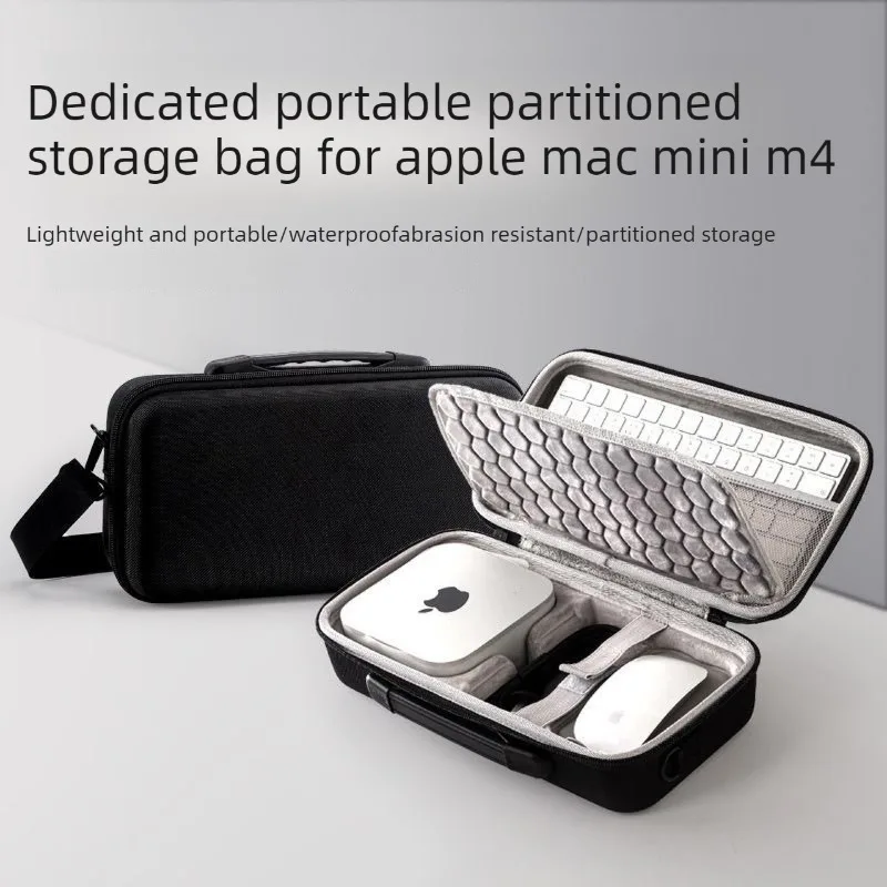 Hard Shell Desktop Computer Carry Case with EVA Protection, 1680D Oxford Fabric plus Divided Keyboard Mouse Accessory Storage