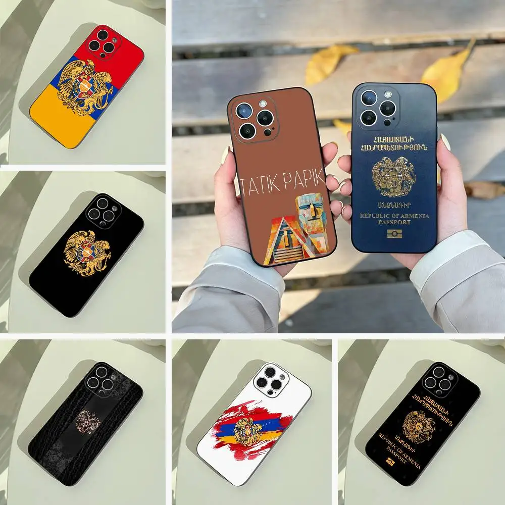 

A-Armenia Flag Passport ART Phone Case For iPhone 17,16,15,14,13,12,11 Pro Max,16Plus,XS Soft Black Cover