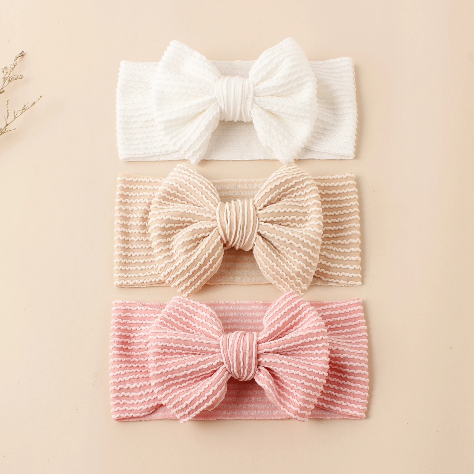 3Pcs/Lot Bows Baby Girl Headbands Striped Baby Headband Children Turban Kids Headwear Headwrap Newborn Baby Hair Accessories