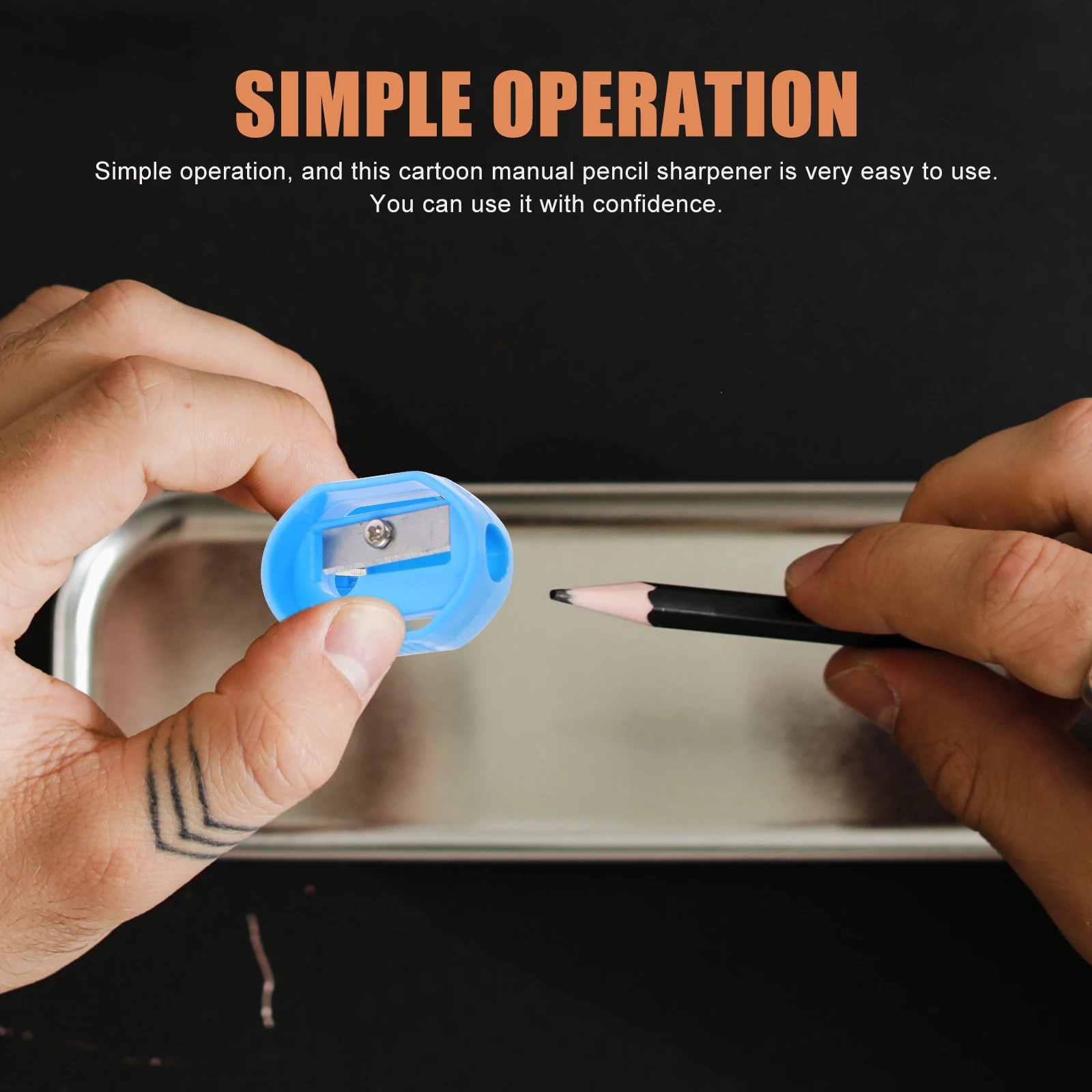 

50pcs Cartoon Pencil Sharpener Handheld Mini Crank for School Plastic Manual Child Classroom Colored Pencils Reusable