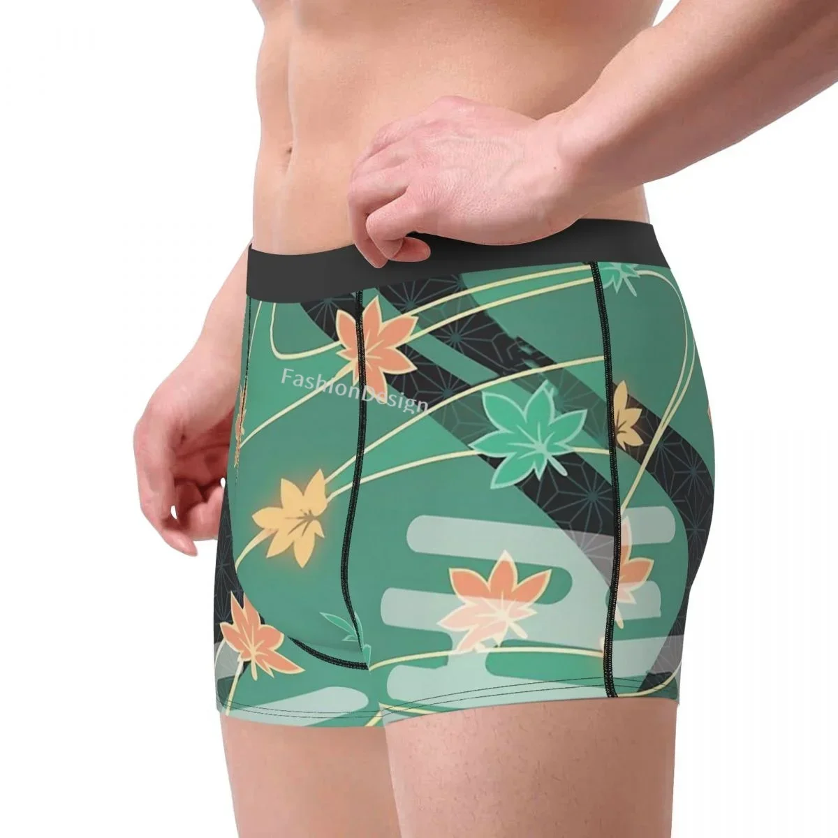 Kaedehara Kazuha Burst Pattern Genshin Impact Underpants Cotton Panties Man Underwear Comfortable Shorts Boxer Briefs