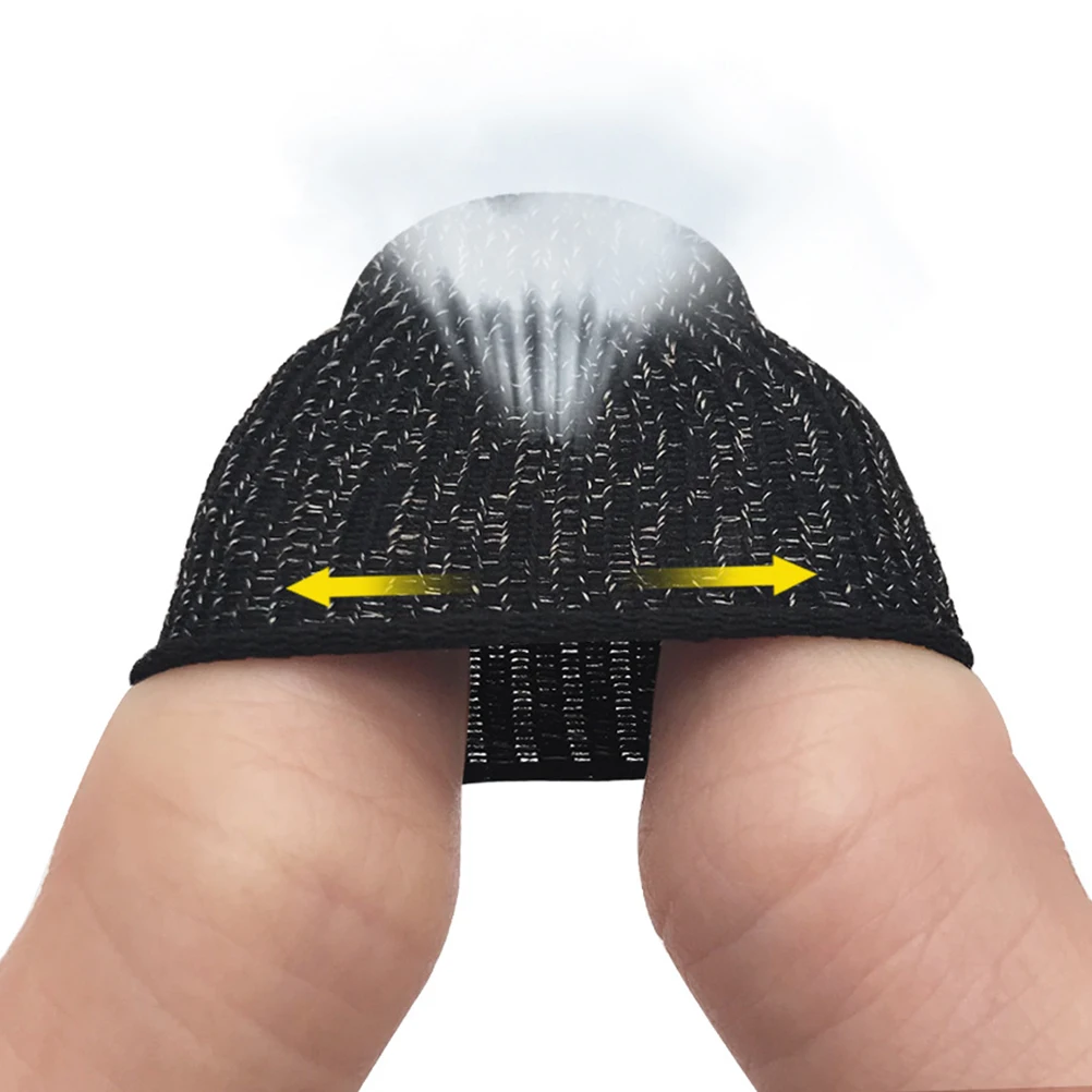 

10 Pcs Finger Cots Non-slip Sleeves for Phone Game Touch Anti-swaeat Cover Black Playing Accessory