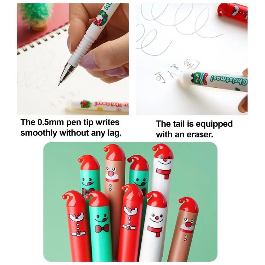 Gel Pen Set Christmas Design Christmas Erasable Gel Pens Set Santa Snowman Reindeer Patterns Refillable for School for Boys