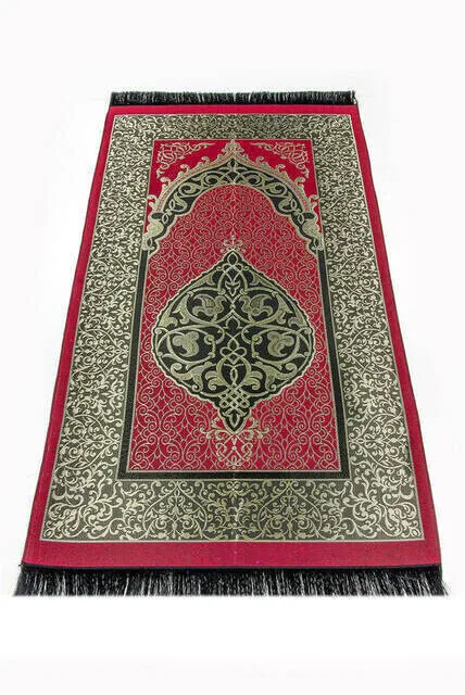 

Economic Ottoman Taffeta Prayer Rug Claret Red Muslim Islam Sheet Prayer Mat Holy Quraan Islamic Mats