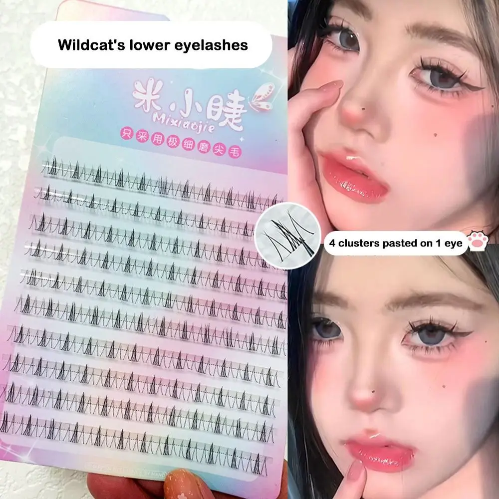 Pestañas postizas 3D con tiras de pegamento de gelatina, Cosplay de Anime, pestañas postizas de un solo grupo, múltiples estilos hechos a mano