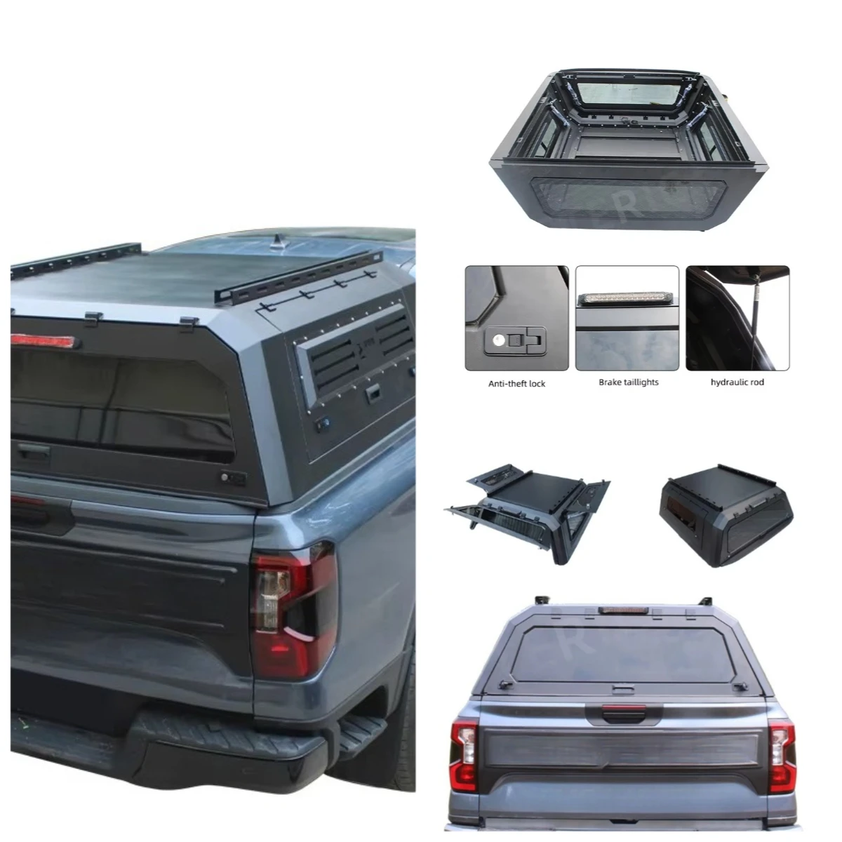

Waterproof 4x4 Steel Pickup Hardtop Camper Truck Canopy for Ram 1500 Navara NP300 Triton D40 D22 F150 Hilux Models