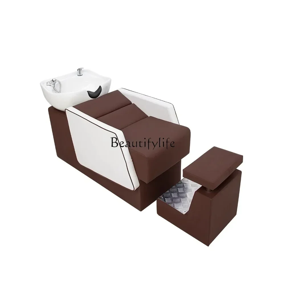 

Hair Salon Ceramic Shampoo Chair Simple Half Lying Flushing Bed