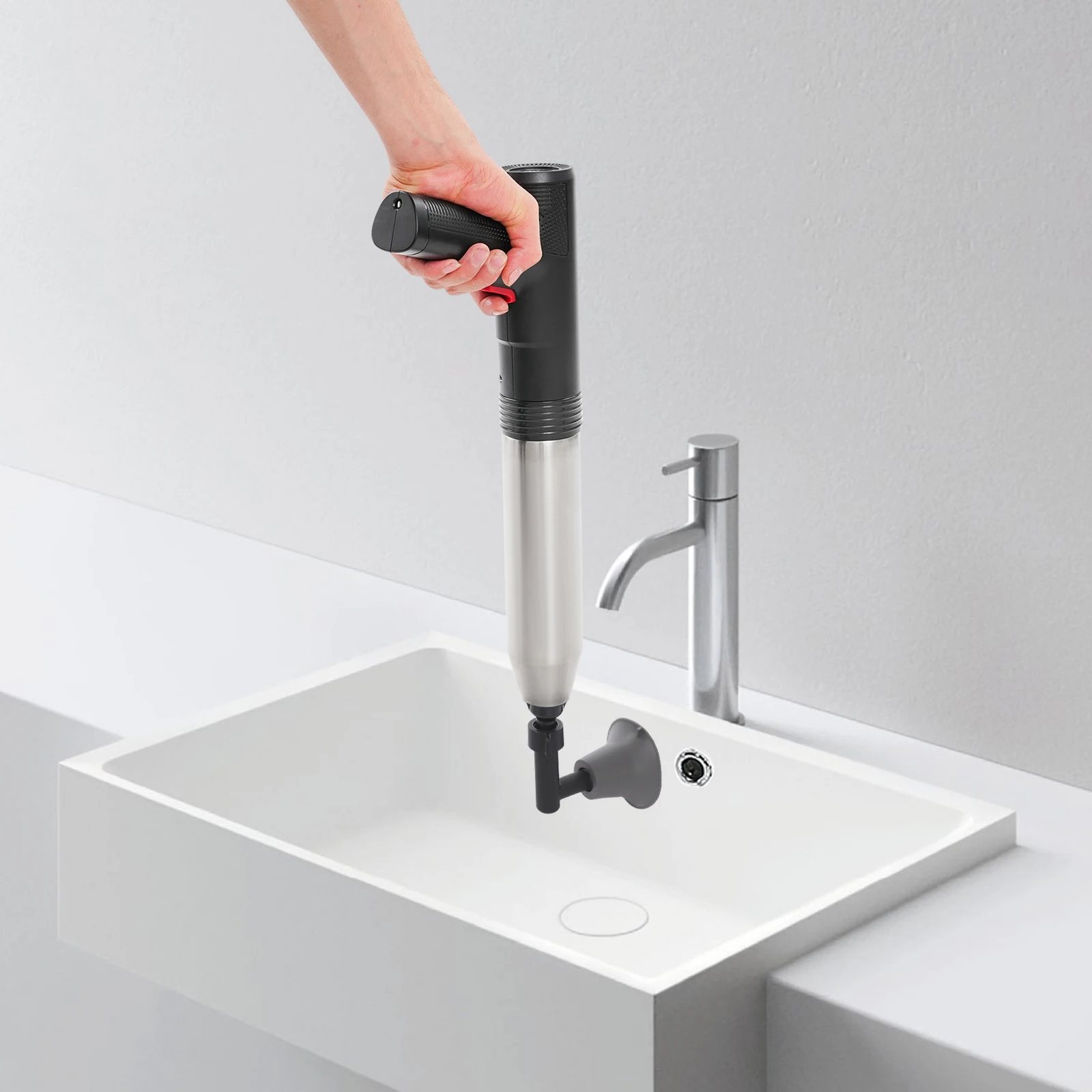 Estêmbolo de inodoro eléctrico, émbolo de aire de alta presión, émbolo de desobstrucción de drenaje, para baños, inodoros de asiento, cocinas, desagües de suelo