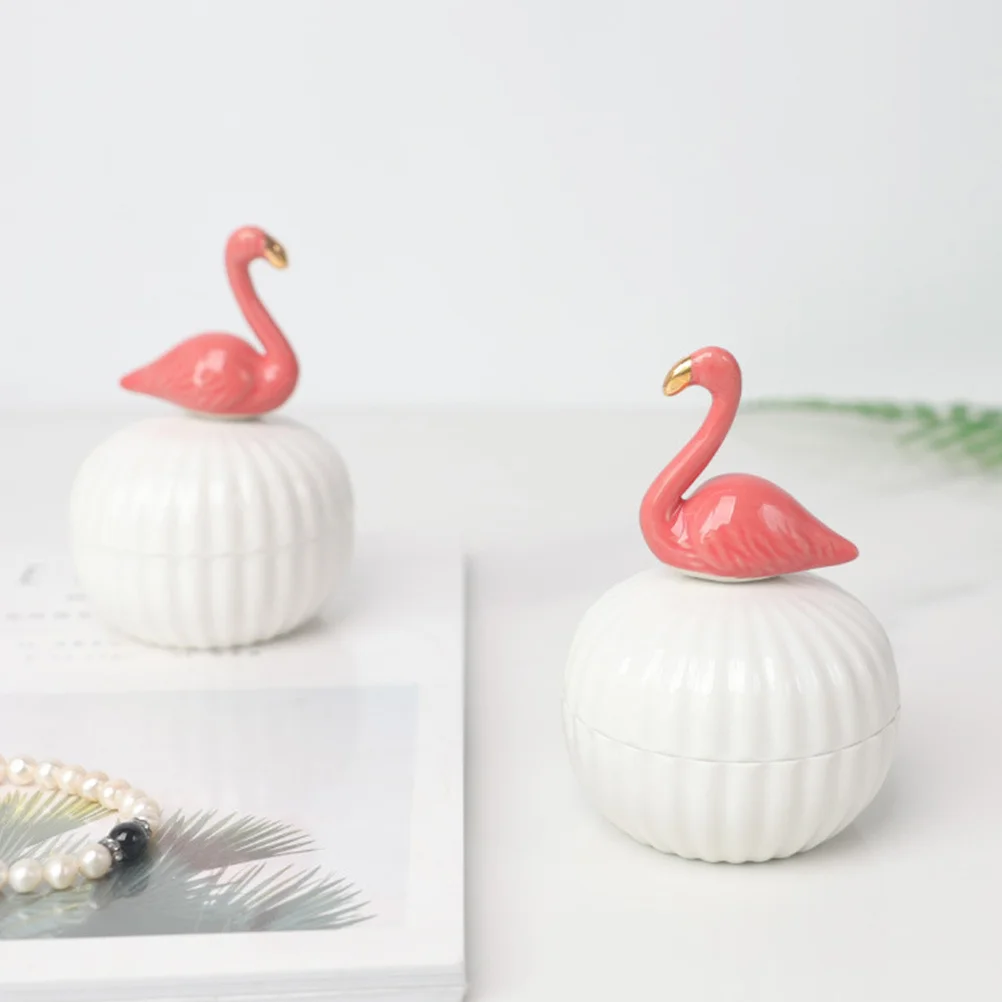 Ceramic Ring Storage Box Flamingo Jewelry Container Luxury Color Creative Jewelry Case for Proposal Engagement Wedding Birthday