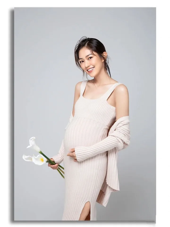 Women Photography Props Maternity Skinny Dresses Elegant Tank Knitting Pregnancy Dress Cardigans Studio Photoshoot Photo Clothes