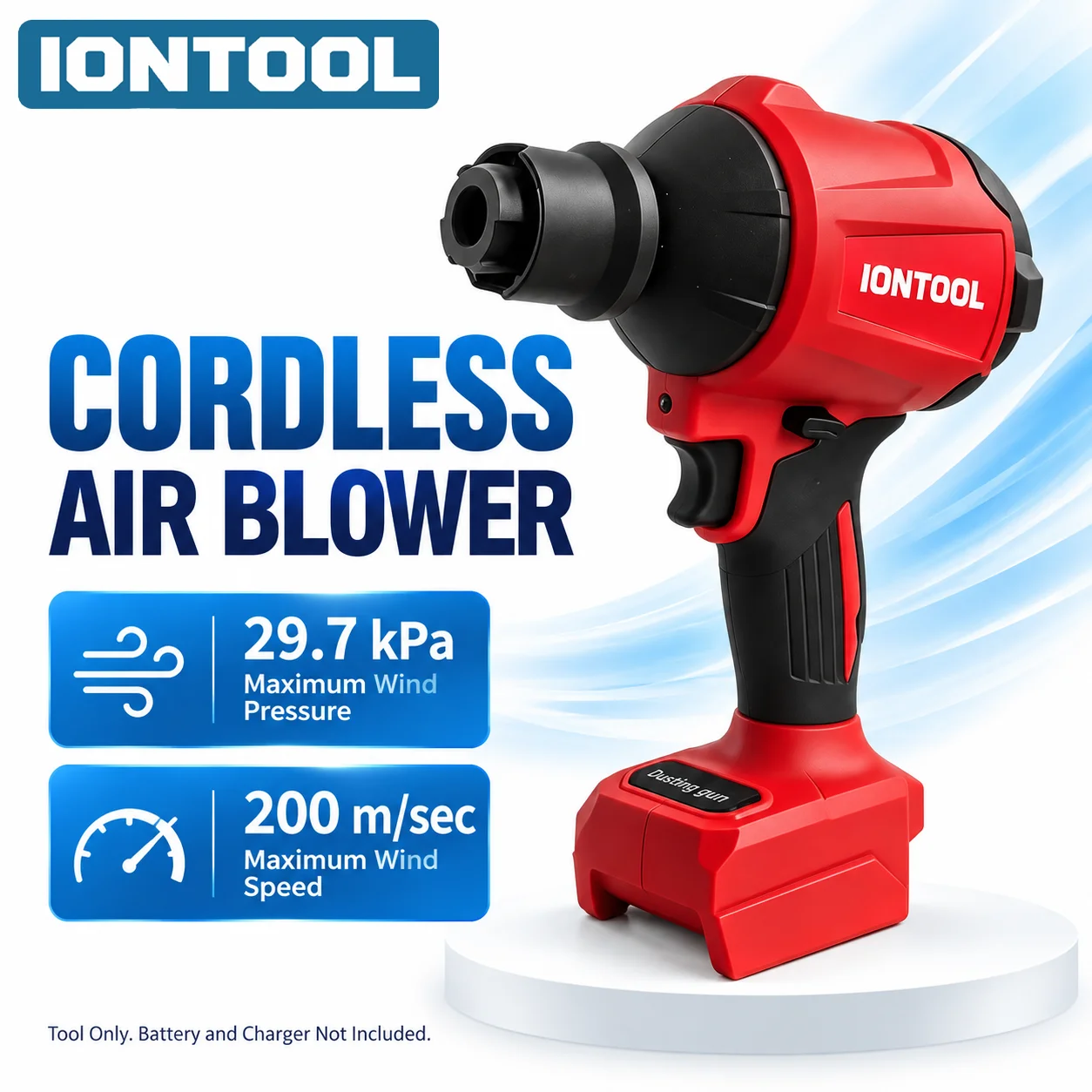 iontool-200m-s-297kpa-red-brushless-cordless-blower-compact-for-garden-leaf-cleaning-and-patio-debris-removal-tool