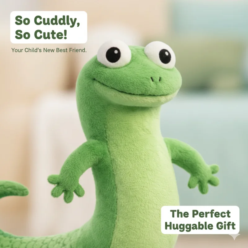 

Animal Green Lizard Plush Toy Y2K Realistic Reptile Stuffed Doll Cute Transformation Green Lizard Beaver Style Plushie Gift New