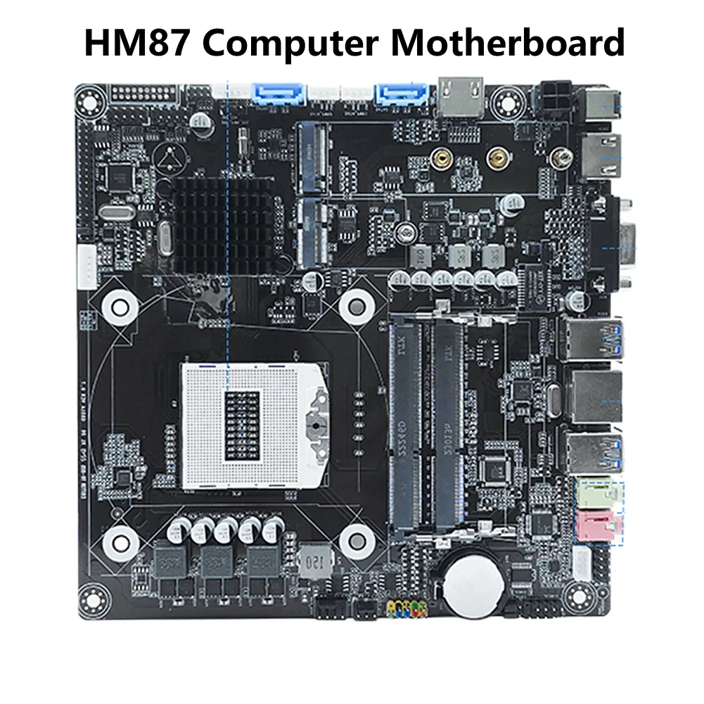 HM87 Computer Motherboard Micro ITX Supports Intel 4/5rd SNB/IVB LGA946 I3/I5/I7 PGA CPU MainBoard 16GB Mainboard