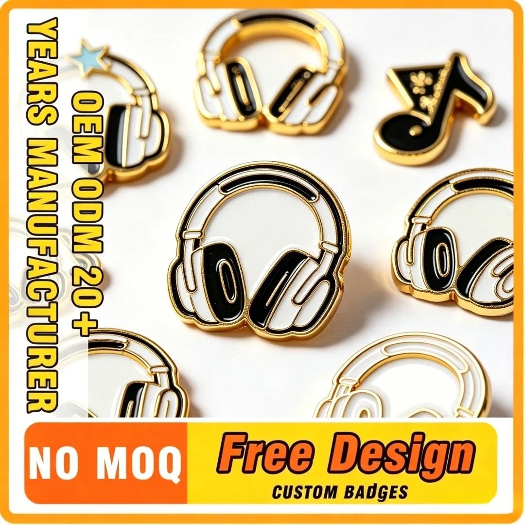 Custom Music Magnet Badges Headphone Enamel Refrigerator Magnet Personalized Music Lover Custom DIY Decor Gift