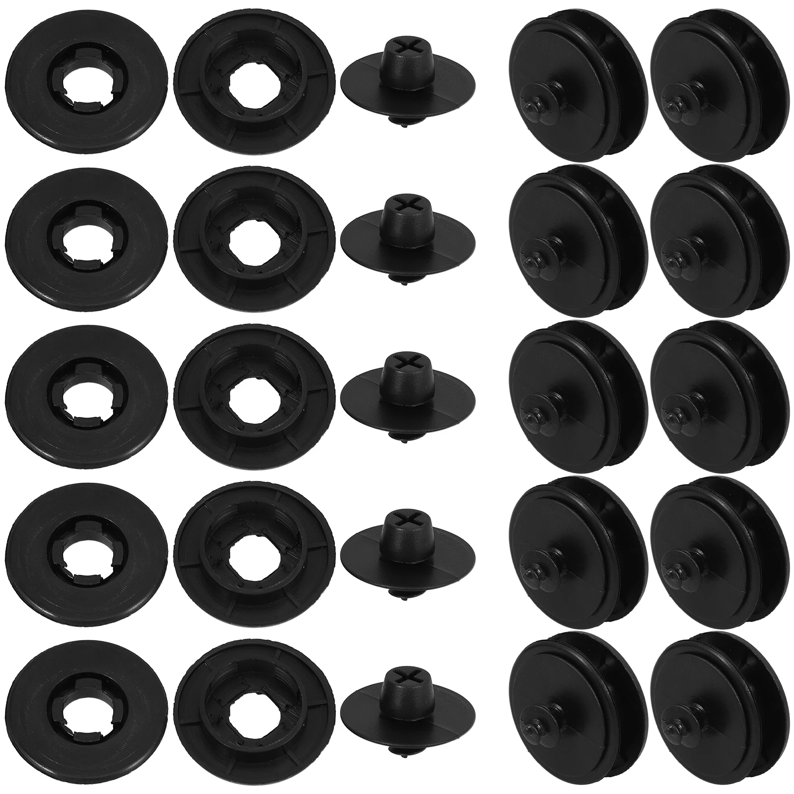 

20 Sets Floor Mat Single Layer ABS Anti Slip Design Easy Install Universal Carpet Fixings for Vehicles