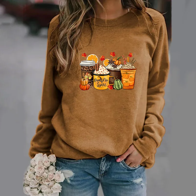 New Pumpkin Spice Pullover Fall Pumpkin Harajuku Sweatshirt Women\'s Fashion Pumpkin Sweater