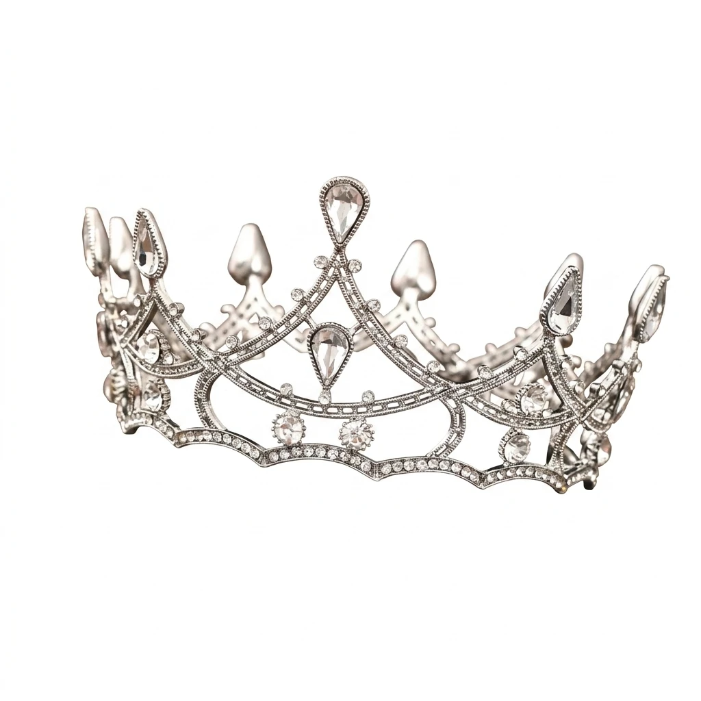 1pc Baroque Crystal Crown Elegant Retro Style Bridal Headpiece for Wedding Party Prom Queen Accessories Lightweight Alloy view 3