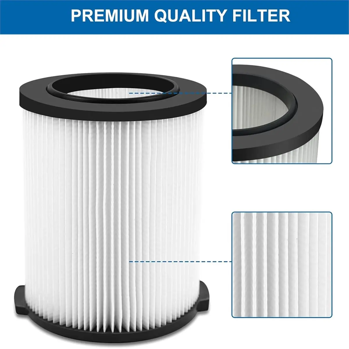 VF4000 Replacement Filter, Compatible with Standard Wet/Dry Vac Filter Vf4000, Vacs Wet Dry 5-20, 6-9 Gal Husky Vacuum
