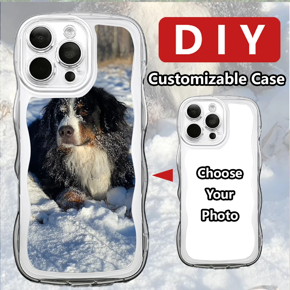 إطار مموج مخصص لصورة كلب جبل بيرنيز يمكنك صنعه بنفسك من مادة البولي يوريثان الناعمة لهاتف iPhone 16 15 14 13 12 11 Pro Xs Max X XR 16e 7 8 Plus #3