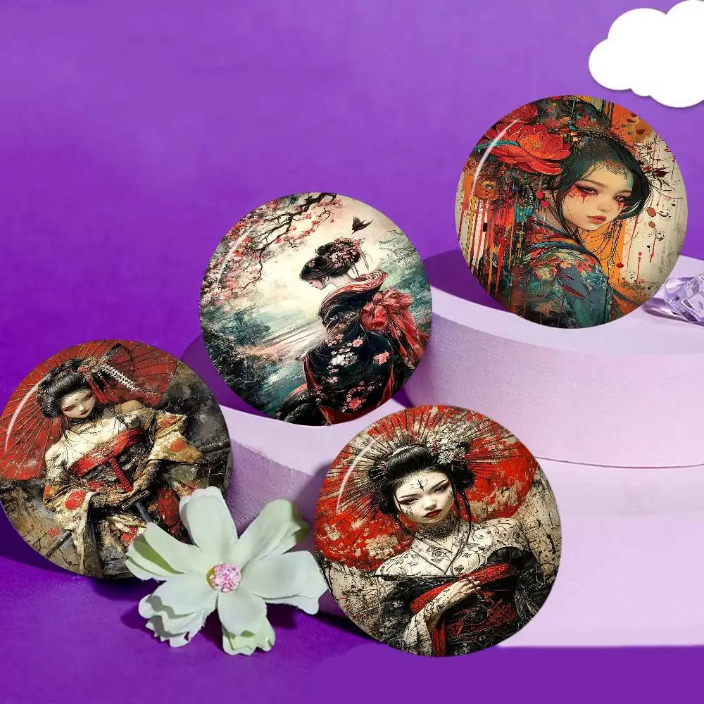 

Japanese Geisha Abstract Woman Vintage Girl Anime New Brooches Soft Button Pin Funny Silly Gnarpy on A Skateboard Meme Badge
