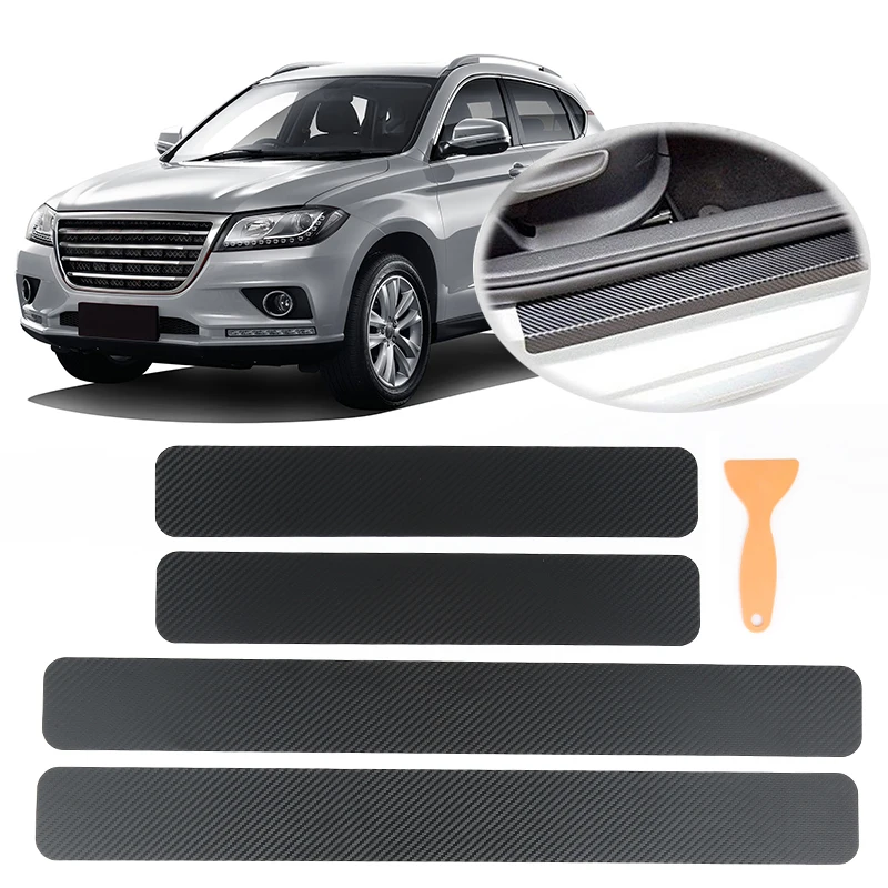 Autocollant de voiture en fibre de carbone étanche, film anti-rayures, pâte, bande de protection, seuil de porte automatique, rétroviseur latéral