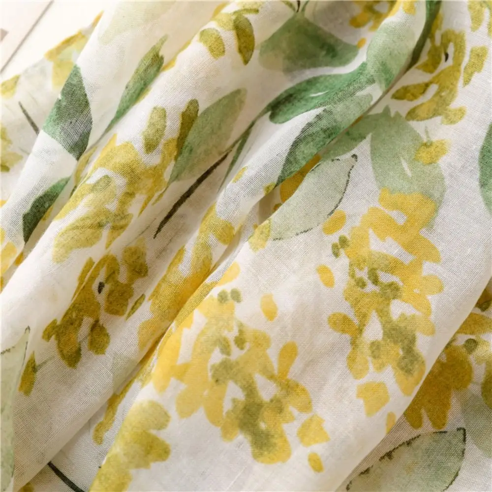 Scialle con nappa stampato floreale alla moda Sciarpa morbida e sottile per protezione solare Avvolgente Hijab da donna in voile traspirante