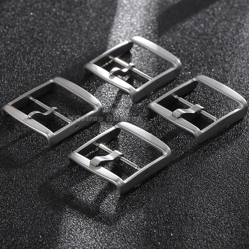 견본 용 스테인레스 스틸 스트랩 버클 16mm 18mm 20mm 22mm 24mm 금속 걸쇠 가죽 실리콘 시계 밴드 금속 핀 실버 버튼