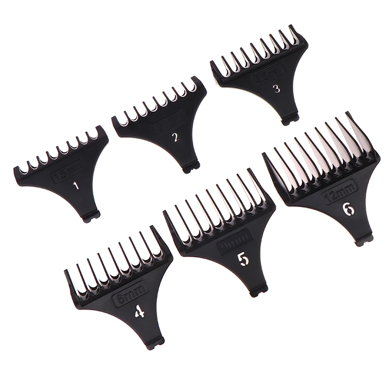 6Pcs/set For T9 1.5/3/4.5/6/9/12 Mm Professional Hair Trimmer Limit Comb Universal Guards Hairdresser Hair Cutting Guide Barber