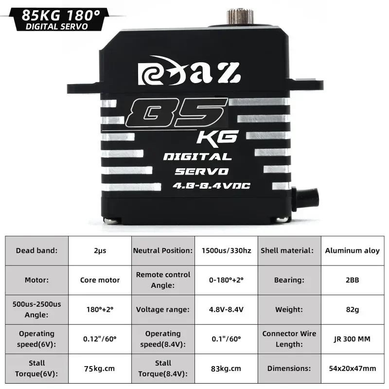 Servo numérique à engrenage en acier métallique, 75kg, servo sans balais, étanche pour voiture RC Inoler 1/8 1/10 SCX10 TRtage, pièces de mise à niveau de robot de camion