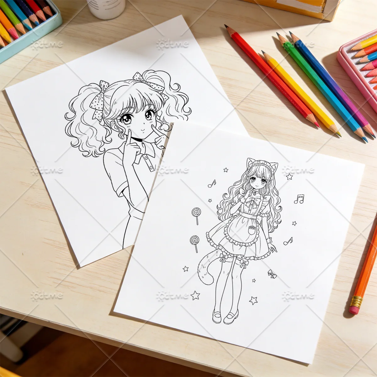 Anti-Angst Anime-Malbuch für Erwachsene Stressabbau DIY Mal- und Zeichenkunst-Aktivitätsbuch Perfektes Geschenk zur Entspannung – Detail 7
