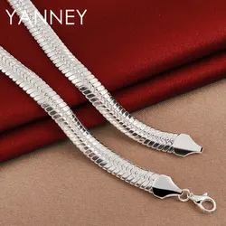 925 Sterling Silver 8MM 18 Inches Luxury Hip Hop Snake Chain Necklace For Men Women Fashion Gifts Jewelry Wedding Accessories