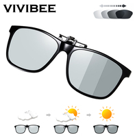 VIVIBEE 2025 Polarized Pilot Flip Up Clip on Sunglasses Men Photochromic Polarised Women Sun Glasses Color Change Night Driving