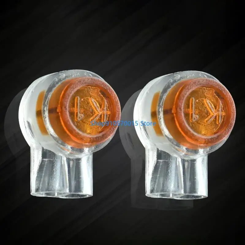 B95C 200pack 1 포트 크림프 연결 터미널 클리어 K1 커넥터 방수 배선 이더넷 케이블 전화 코드 스플 라이스