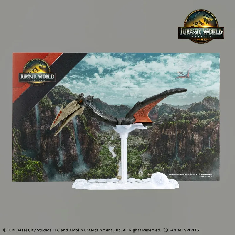 Montagem bandai em estoque original planosaurus jurassic world-quetzalcoatlus- anime figuras de ação brinquedos modelo colecionável presentes