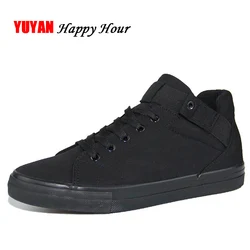 New Arrival Spring Summer Canvas Shoes Men Flat Heel Black Shoes Male Footwear High Quality Brand Casual Shoes Black ZH1841