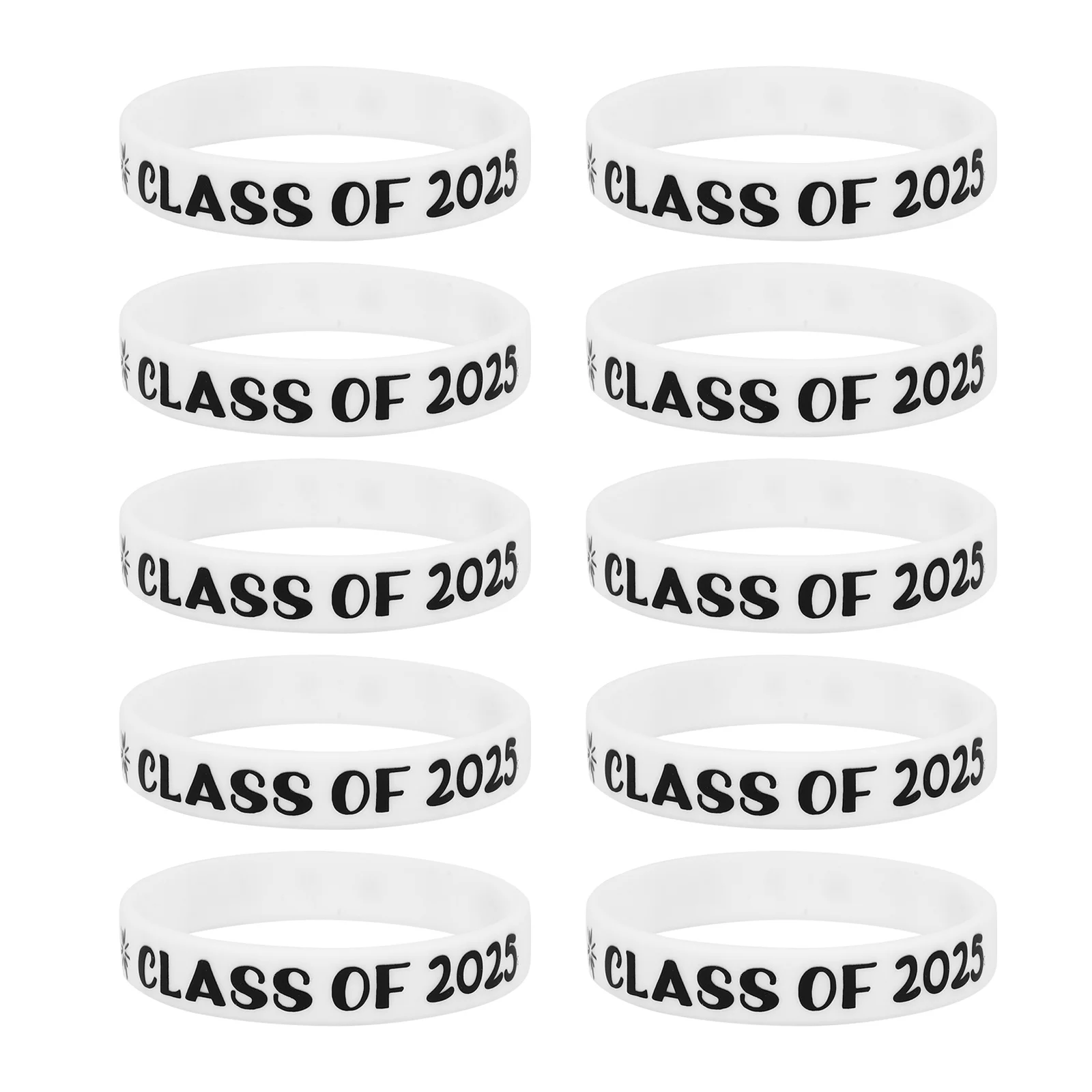 10pcs Graduation Keepsake Bracelets Class Of 2025 Silicone Stretch Wristbands For Grad Party Favors Durable Rubber Bands
