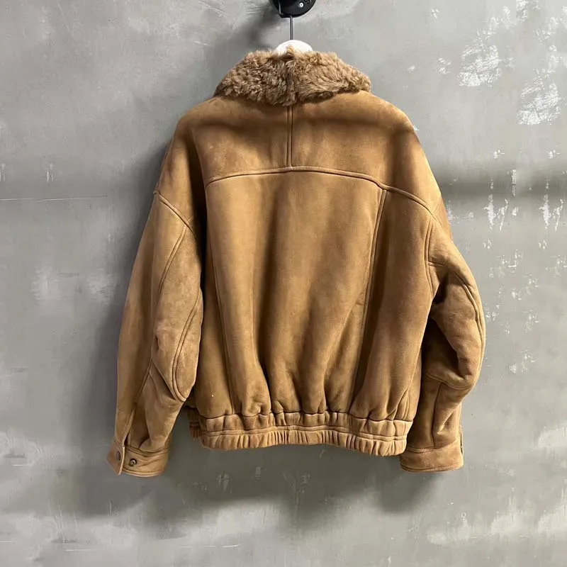 معطف فرو الأغنام الطبيعي الحقيقي شتاء للنساء 2025 موضة جديدة قصيرة الطول سميكة دافئة استيراد جلد الغزال التركي #5