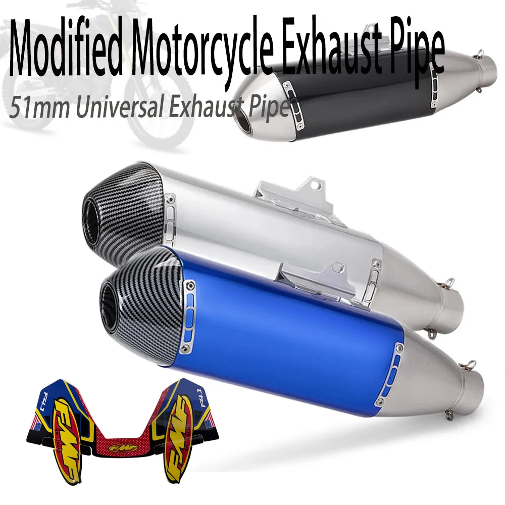 Motorcycle FMF 4T Exhaust Muffler Pipe 480mm Length 51mm Inlet Universal Escape Moto with DB Killer image 3