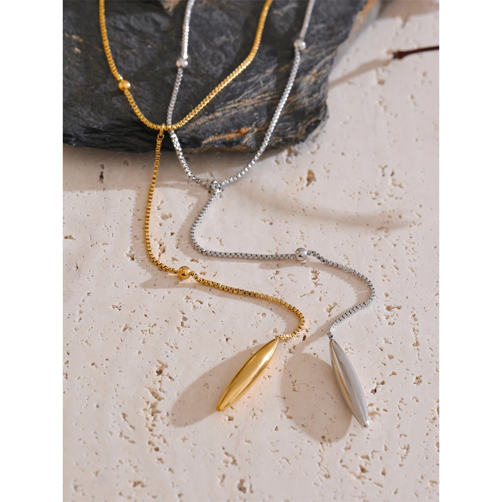 Yhpup Waterproof Sexy Fashion Stainless Steel Chain with a Pendant Drop Attractive Golden Necklace Water Resistant Jewelry Gift