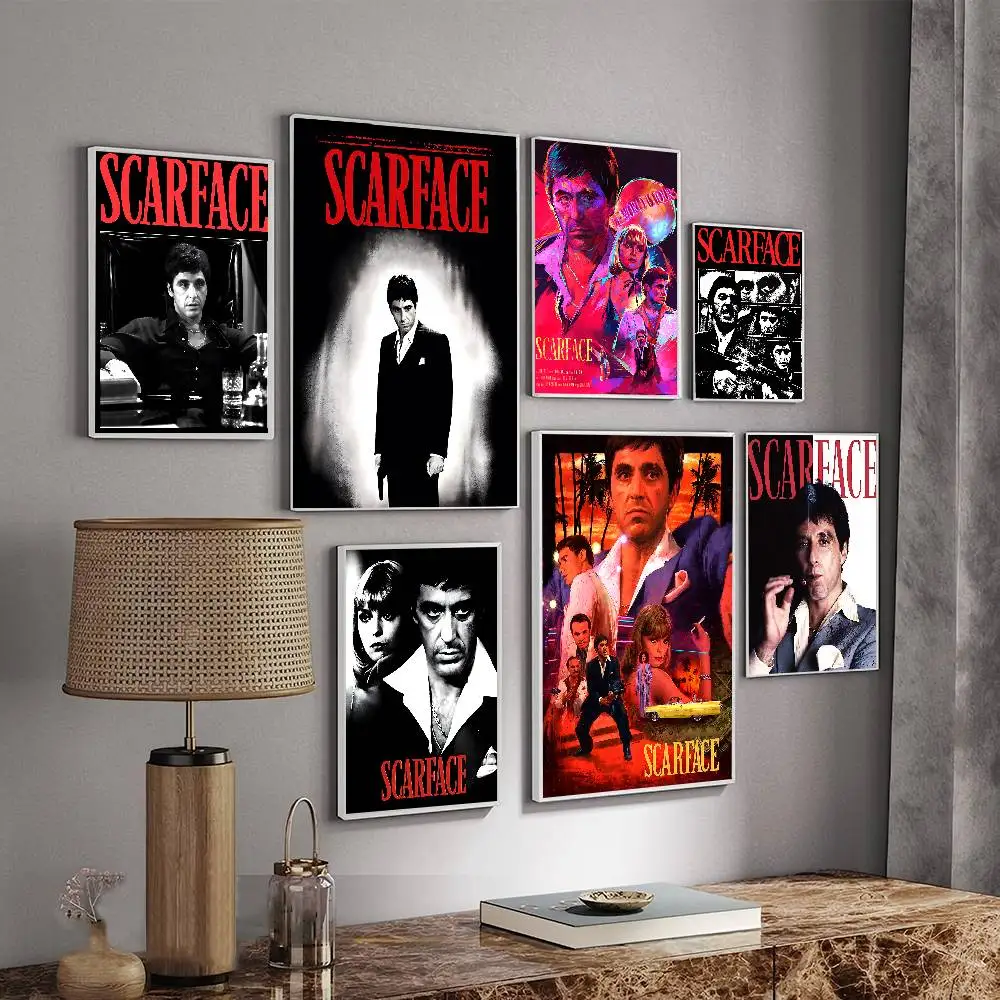 Póster de película S-ScarfaceS Whitepaper, póster de calidad HD, pintura artística para pared, decoración de pared para sala de estudio