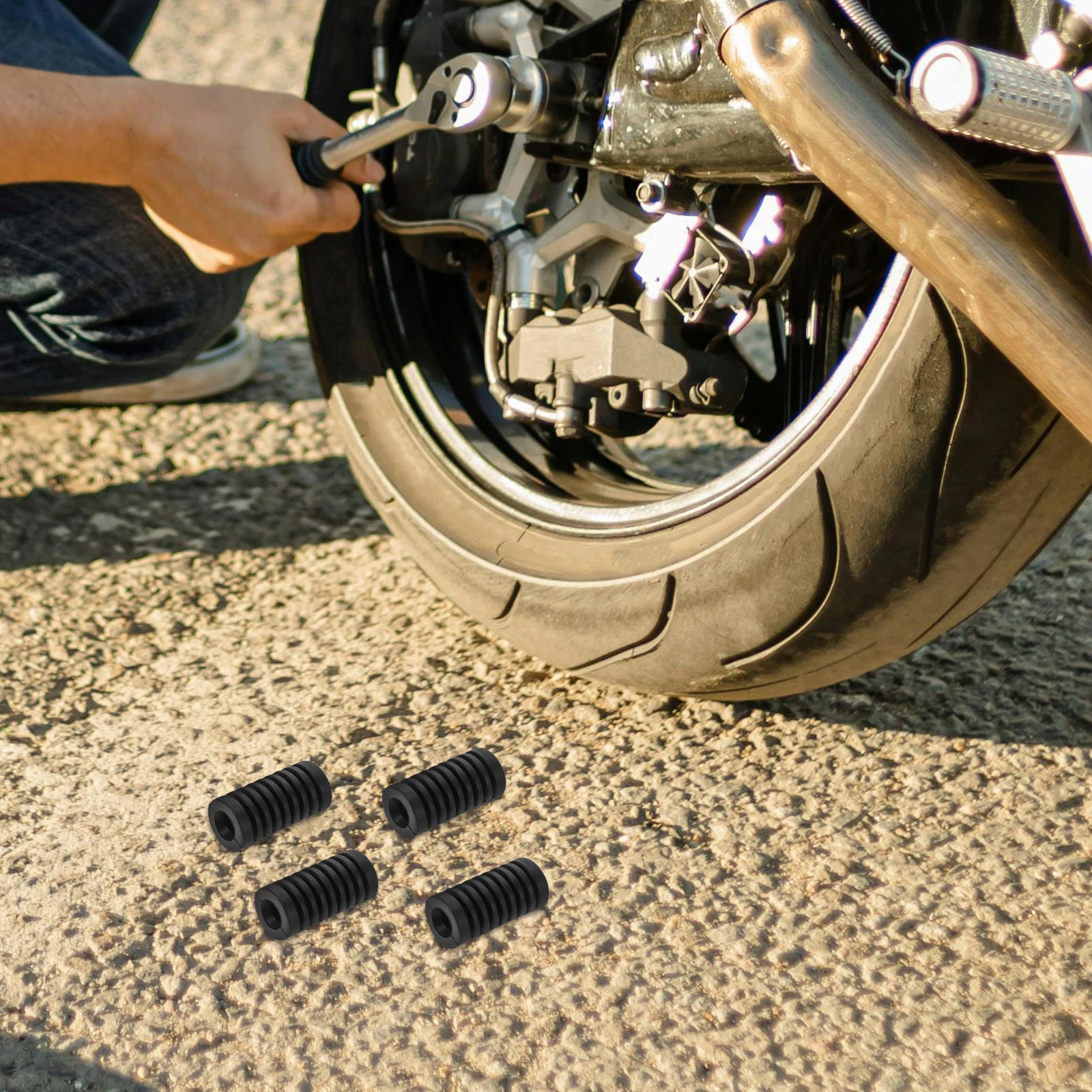 

4pcs Motorcycle Gear Rubber Flexible Pad Brake Protector Compatible Various Models Shoe Defense