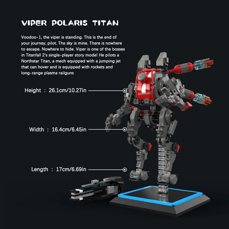 MOC Titanfalleds 2 Battle Robot Titaned Vipers Northstar Buidling Blocks Set Shooting Game Mercenary Brick Model Toy For Child