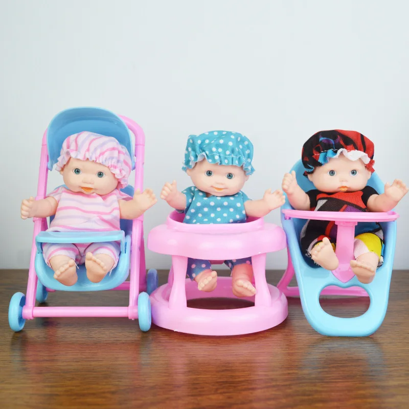 4 Inches Kawaii Cute Baby Doll Bebe Reborn Educational Toys for Kids Dollhouse Multi Joints Dolls